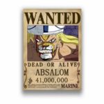 Boutique One Piece Avis de Recherche 30X21cm Avis De Recherche Absalom Wanted