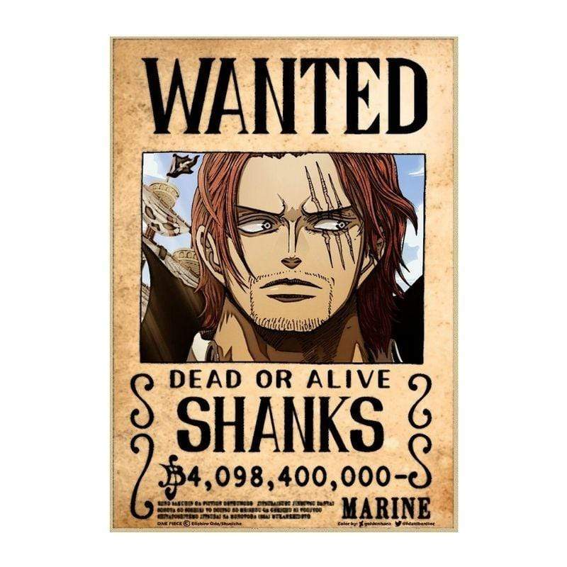 Boutique One Piece Avis de Recherche 30 x 42 cm Avis de Recherche One Piece Shanks Wanted