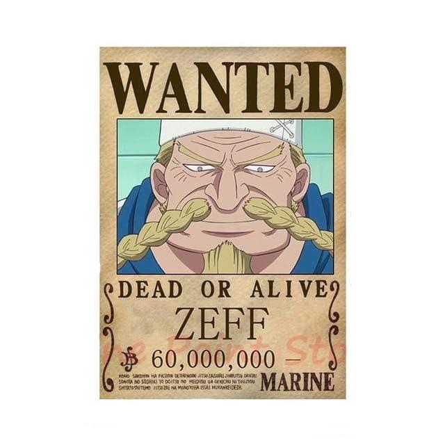 Boutique One Piece Avis de Recherche 42X30cm Avis De Recherche Zeff Wanted