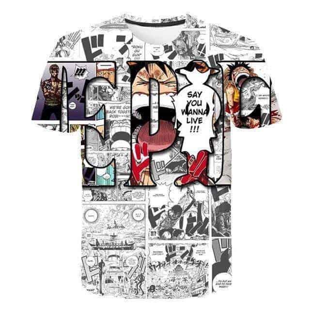 Boutique One Piece T-shirt 3XL One Piece T shirt Manga