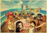 Boutique One Piece Poster 12x20cm Poster One Piece l'Équipage du Chapeau de Paille sur Le Vogue Merry