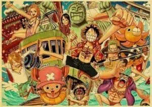 Boutique One Piece Poster 12x20 cm Poster One Piece Les Vacances De l'Équipage du Chapeau de Paille