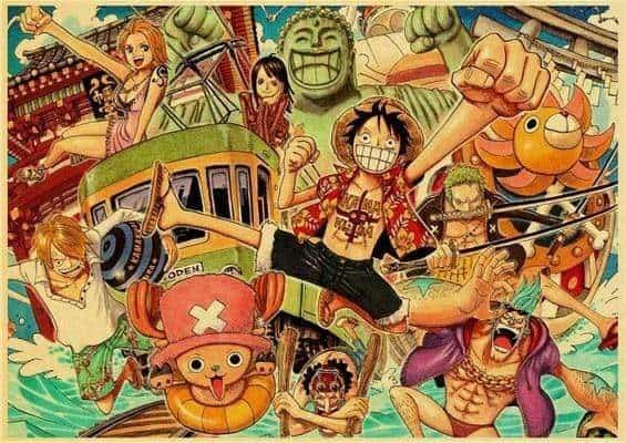 Boutique One Piece Poster 12x20 cm Poster One Piece Les Vacances De l'Équipage du Chapeau de Paille