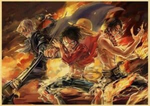 Boutique One Piece Poster 12x20cm Poster One Piece Luffy, Sabo et Ace