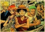 Boutique One Piece Poster 12x20 cm Poster One Piece Luffy, Zoro, Sanji, Usopp, Nami Wanted