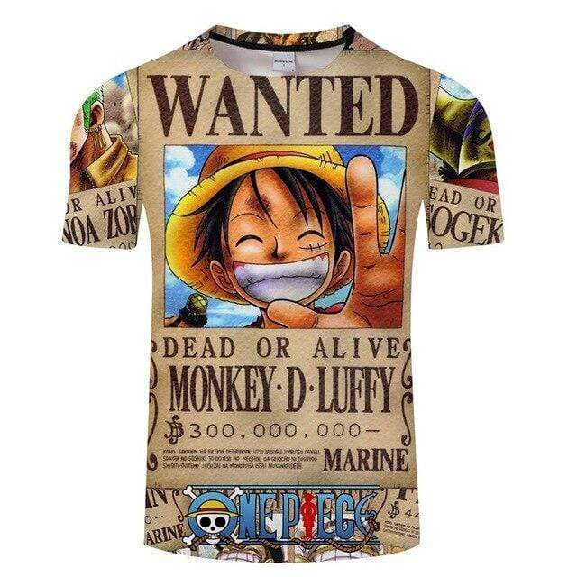 Boutique One Piece T-shirt S T-Shirt One Piece Avis de Recherche Luffy Wanted