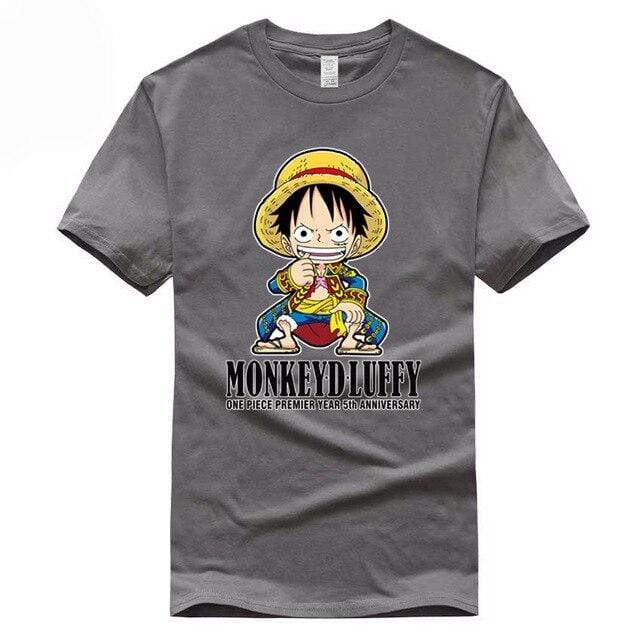 Boutique One Piece T-shirt Gris Foncé / S T Shirt One Piece Kawaii Luffy