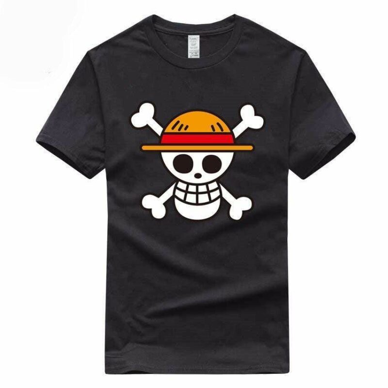 Boutique One Piece T-shirt Noir / S T-Shirt One Piece Logo Des Chapeaux De Paille